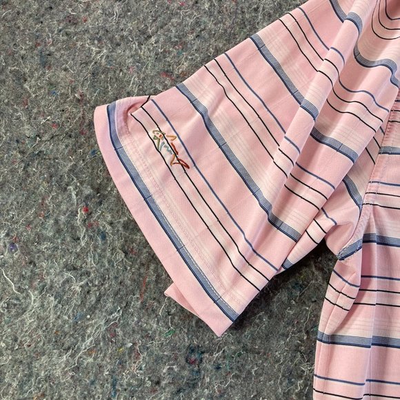 Greg Norman Polo Shirt Mens Adult Large Pink Shark Golfer Golf Rugby - Picture 12 of 12